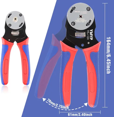 Vista 3 de Deutsch - Engarzadora de barril cerrado tamaño 12,4 vías sangría, 8 tipos de impresión para contactos sólidos Deutsch DTP calibre 14-12 AWG (YEJ-12X)