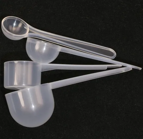 Vista 6 de ONLYKXY 4 cucharas medidoras de plástico transparente de mango largo, cucharas de leche en polvo, cucharas de cucharas de cocina