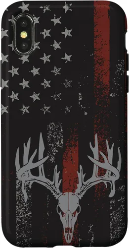 Vista 5 de Funda para iPhone 16 con la bandera americana de cola blanca ciervo Buck Hunting USA FLAG Hunter