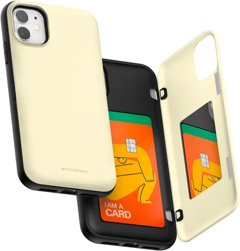 Vista 10 de Carcasa Goospery tipo cartera para iPhone 11, con funda para tarjetas, carcasa de teléfono con protección dual con capa antigolpes, IP11-MDB