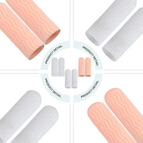 Vista 9 de 3 pares de protectores para cunas de goma para coser en la punta de los dedos, protectores de pegamento caliente, fundas protectoras, guantes