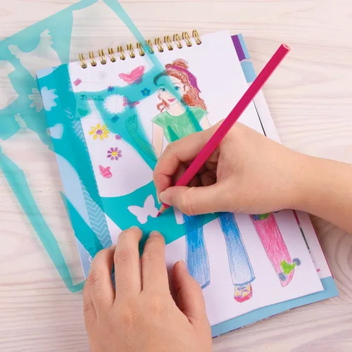Vista 5 de Make It Real - Cuaderno de bocetos de diseño de moda: Blooming Vibes - Kit de diseño de moda para niños - Libro para colorear para niñas de 6 a 14