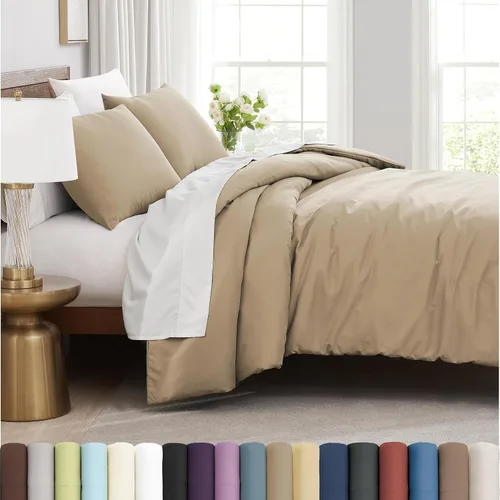 Vista 55 de Southshore Fine Living, Inc. Juego de funda de edredón tamaño extra grande individual/XL, ropa de cama de microfibra cepillada premium de fácil
