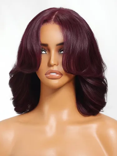 Vista 22 de Nadula Peluca Bob Recta Yaki Degradado Marrón Castaño con Cordón de Cabello Humano - Sin Pegamento Precortada 13X4 HD Pre Todo Peluca Frontal