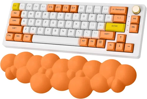 Vista 9 de Reposamuñecas ergonómico para mouse con posavasos, almohadilla de espuma viscoelástica suave para mouse computadora, laptop, oficina, PC