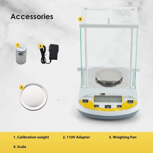 Vista 6 de CGOLDENWALL Balanza analítica de 0.00 oz, báscula de laboratorio electrónica de 1 mg báscula analítica de precisión báscula de joyería, báscula