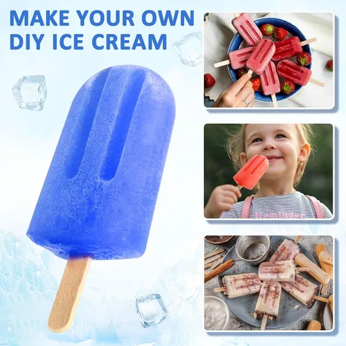 Vista 6 de Moldes de paletas de silicona, 10 cavidades, moldes de silicona para paletas de fácil liberación, sin BPA, moldes para paletas de hielo, moldes