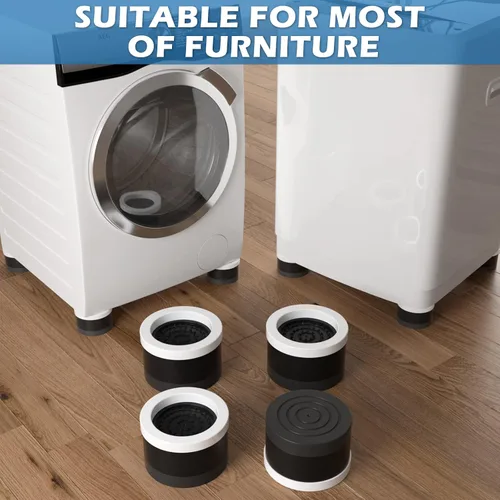 Vista 8 de SEISSO Elevadores redondos para muebles (juego de 4), elevadores de muebles resistentes de 3.7 pulgadas, elevadores de cama ajustables para sofá