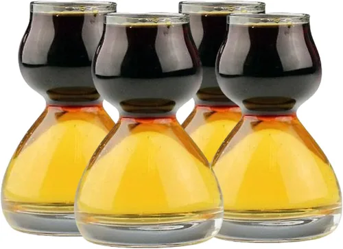 Vista 9 de QUAFFER Vaso de chupito de doble burbuja – Jigger de chupito Chaser para tomas suaves y sabrosas – Divertidos vasos de chupito divididos únicos
