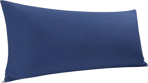 Vista 22 de Funda de almohada corporal de algodón de 400 hilos, cierre de cremallera, funda de almohada suave para el cuerpo, 20 x 48 pulgadas, castor