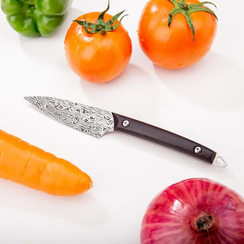 Vista 8 de WILDMOK Cuchillo de frutas Cuchillos de acero inoxidable 3.3 pulgadas Cuchillo utilitario de corte de frutas y verduras Cuchillo de cocina
