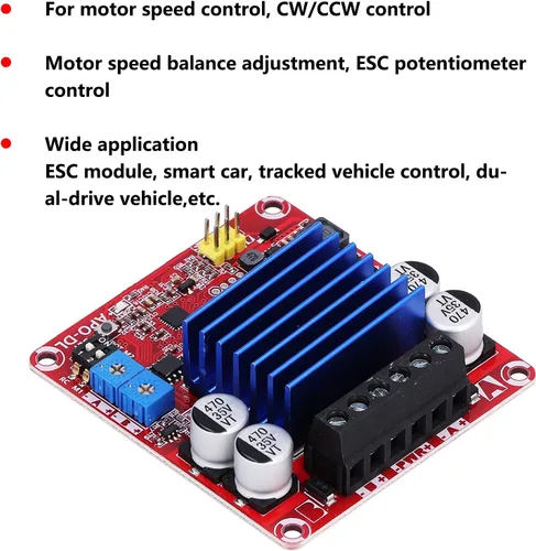 Vista 3 de Módulo de control ESC Placa de accionamiento de motor de doble canal Accesorio electrónico de fibra de vidrio DC 7‑24V APO‑DL