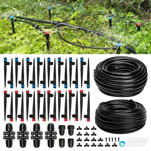 Vista 9 de Tubo de riego por goteo de 50 pies y 1/2 pulgada, tubo de manguera de goteo principal para sistema de riego de jardines