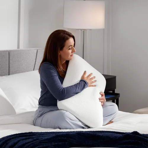 Vista 8 de Tempur-Pedic Almohada Symphony de Espuma Viscoelástica Sensación Suave de Lujo, Estándar, Blanco