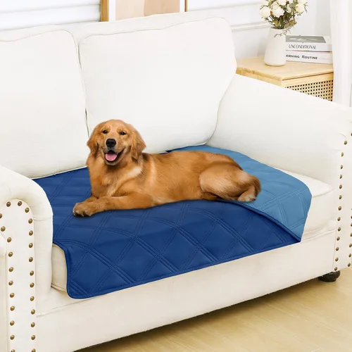 Vista 150 de Smiry Funda impermeable para cama de perro, manta reversible para mascotas para sofá Manta suave lavable para perro, funda a prueba de fugas
