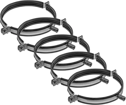 Vista 16 de Vent Systems Abrazadera de tubo de 8 pulgadas – Abrazaderas de conducto de acero galvanizado de alta resistencia con forro de goma para reducción