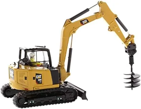 Vista 3 de Diecast Masters CAT Caterpillar 309 CR Mini Excavadora Hidráulica de Próxima Generación con Herramientas de Trabajo y Operador High Line Series 1/50