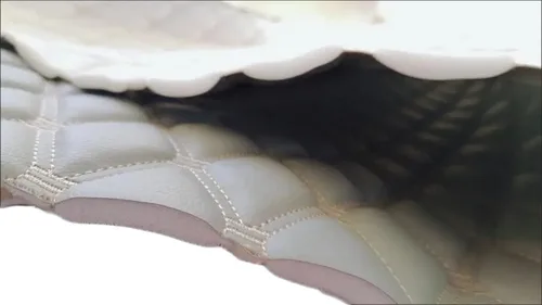Vista 7 de Tela de espuma acolchada de vinilo, hilo multipatrón, material de piel sintética, tapicería para muebles, cabeceros de muebles, tela interior Negro