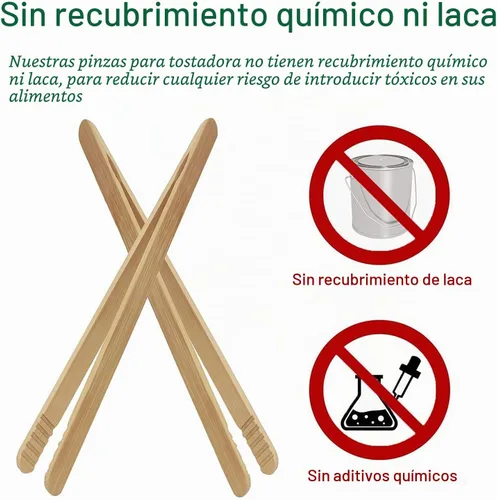Vista 5 de Pinzas para utensilios de cocina de bambú de 7 pulgadas para tostadas, Kimchi, 8 piezas