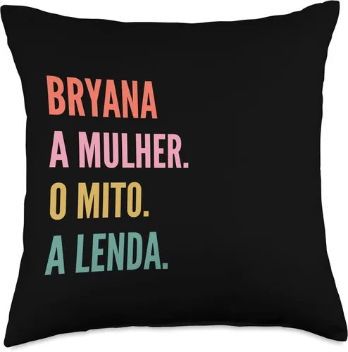 Vista 4 de Divertido diseño portugués de nombre - Bryana Throw Pillow