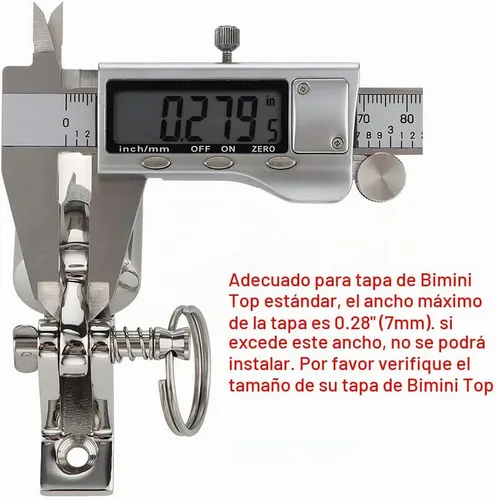 Vista 2 de VTurboWay Bimini Top Deck Hinge with Pin and Ring, 316 Stainless Steel, Free Installation Screws