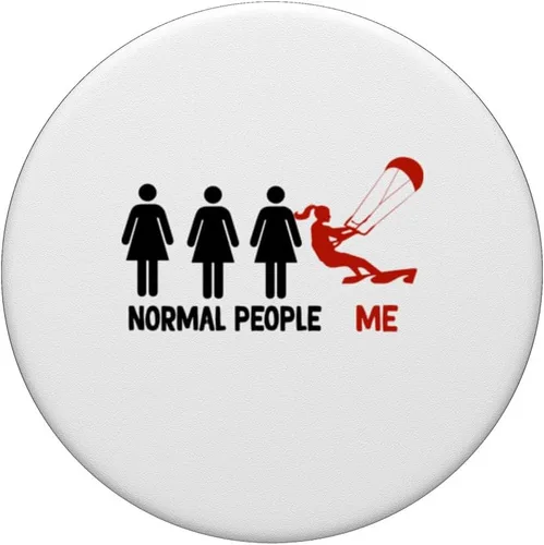 Vista 3 de funny Kiteboarding normel pepole me Kitesurf Kiteboarder PopSockets Swappable PopGrip
