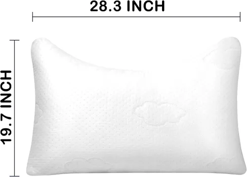 Vista 8 de Almohadas de espuma viscoelástica triturada para sueño profundo, almohada de cama para soporte del cuello con funda removible y lavable, almohada