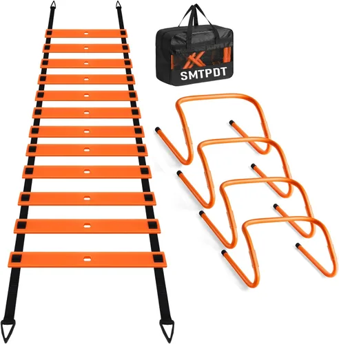 Vista 12 de Agility Ladder,Soccer Training Equipment Set,20ft Speed Ladder,4 Agility Hurdles,Football Basketball Training Equipment,Football Accessories for