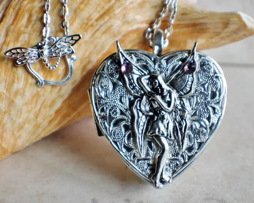 Vista 2 de Fairy Music Box Locket in Silvertone