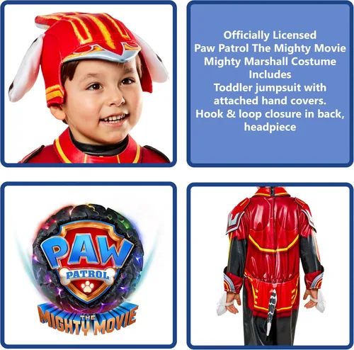 Vista 2 de Rubies Disfraz y tocado de Paw Patrol 2 The Mighty Movie Mighty Marshall