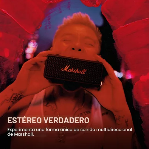 Vista 3 de Marshall Emberton III - Altavoz Bluetooth portátil, diseño resistente e impermeable IP67, sonido estéreo fuerte, graves profundos con tiempo