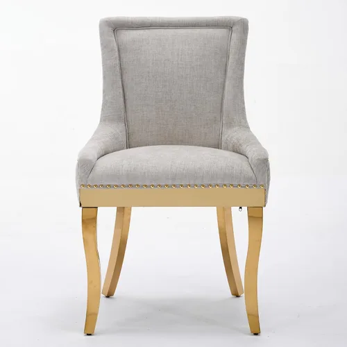 Vista 3 de Sillas de sala de estar cómodas, muebles de dormitorio de granja, sillas de mesa de comedor modernas, juego de 2, sillas laterales tapizadas