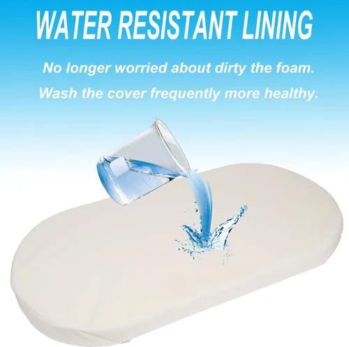 Vista 4 de Mecc ecoh Colchón para moisés de bebé, cubierta 100% transpirable, forro resistente al agua, ovalado de 29"x17"x2" pulgadas, se adapta al moisés