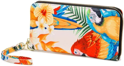 Vista 140 de Cartera de mano para mujer, estilo bohemio, con RFID, elegante, espaciosa con correa para viajes, capacidad para tarjetas, teléfono, dinero