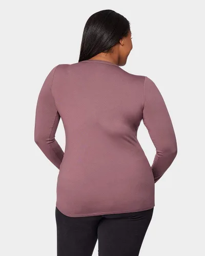 Vista 2 de 32 Degrees Heat - Camiseta térmica de capa base para mujer, manga larga, cuello redondo, ultra suave y ligera Berry Mauve19