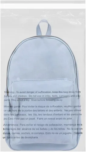 Vista 5 de 1 bolsa de polietileno transparente de advertencia de asfixia EcoSwift de 24 x 36 pulgadas, 1.5 mil