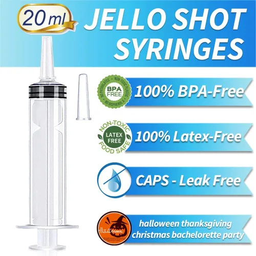 Vista 2 de Paquete de 100 jeringas con tapa de punta, jeringas de 20ml (0.68 fl oz) sin BPA