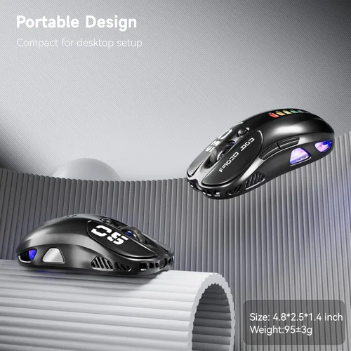Vista 11 de Uciefy Ratón Bluetooth inalámbrico, Ratón LED recargable para portátil