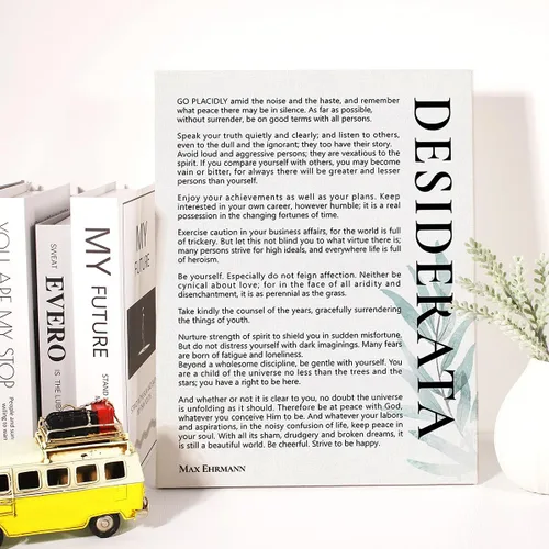 Vista 4 de Lienzo inspirador para pared, diseño motivacional de Desiderata, lienzo de literatura positiva, pintura en lienzo para oficina, hogar, decoración