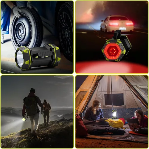 Vista 5 de AlpsWolf Bundle-2 artículos: linterna y linterna, banco de energía 4800mAh, 24h en espera, 4+4 modos, impermeable