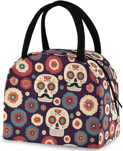 Vista 18 de Bolsa de almuerzo reutilizable para mujer africana con bolsillo frontal con cierre de cremallera aislada, bolsa térmica para el trabajo, picnic