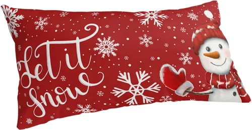 Vista 10 de Fundas de almohada de tamaño estándar de muñeco de nieve, 2 paquetes de fundas de almohada suaves para cama, fundas decorativas para sofá de cuerpo