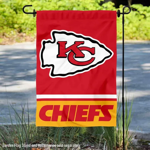 Vista 2 de Bandera de jardín de doble cara de Kansas City Chiefs