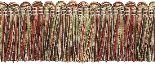 Vista 4 de DÉCOPRO Colección Imperial de 1 1/2" (3.5cm) Borde de flecos # 0150IB, rosa de verano #3549 (rosa claro, marfil blanco, verde azul) paquete de 5