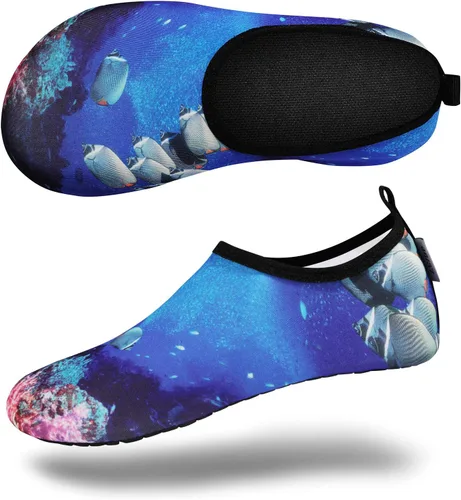 Vista 6 de Vifuur - Zapatos para deportes acuáticos, calcetines acuáticos, de secado rápido, para yoga, dan la sensación de andar descalzo, sin cordones