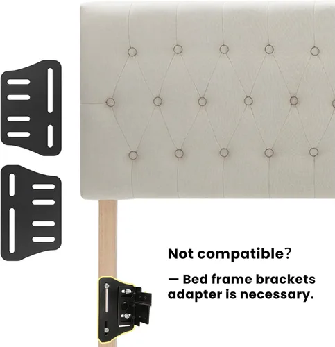 Vista 7 de Kingfun Cabecera capitonada tapizada para cama de tamaño completo con diseño moderno de botones, cabecera ajustable de madera maciza, cabeceros Rosa