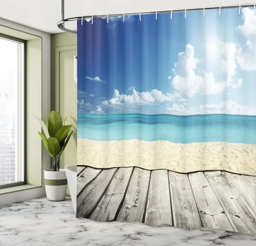 Vista 4 de Ambesonne Decor Collection cortina para regadera de baño de poliéster