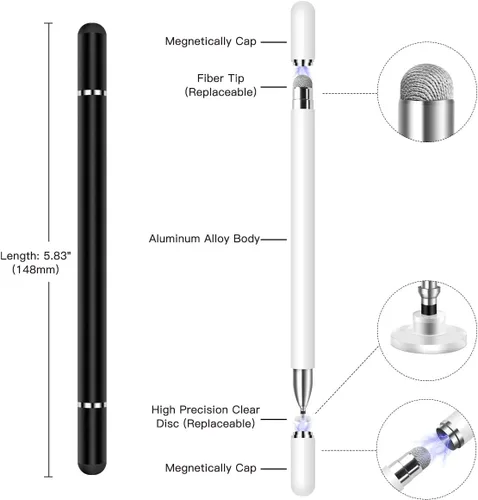 Vista 3 de StylusHome Puntas de fibra de repuesto, 8 unidades para StylusHome Disc Universal Stylus Pen