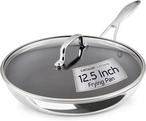 Vista 18 de Circulon C1 Series C1 - Utensilios de cocina de acero inoxidable revestido con tecnología ScratchDefense, sartén antiadherente de inducción con tapa