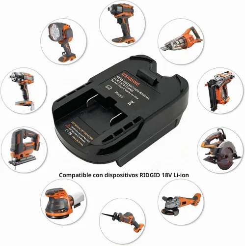 Vista 7 de Adaptador de batería para herramientas inalámbricas Milwaukee/Dewalt a Ridgid de 18 V, conversión para baterías DeWalt 20V MAX XR/Milwaukee M18